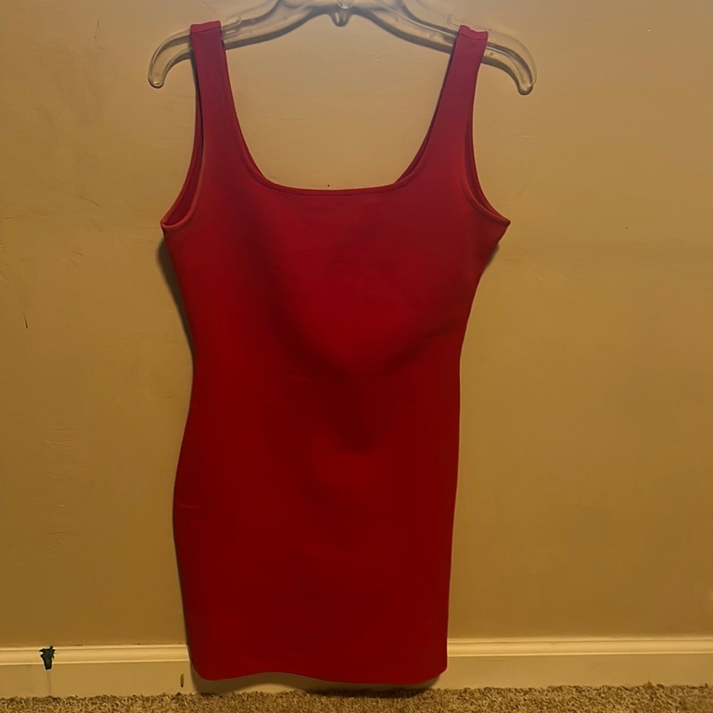 Red skin tight party dress